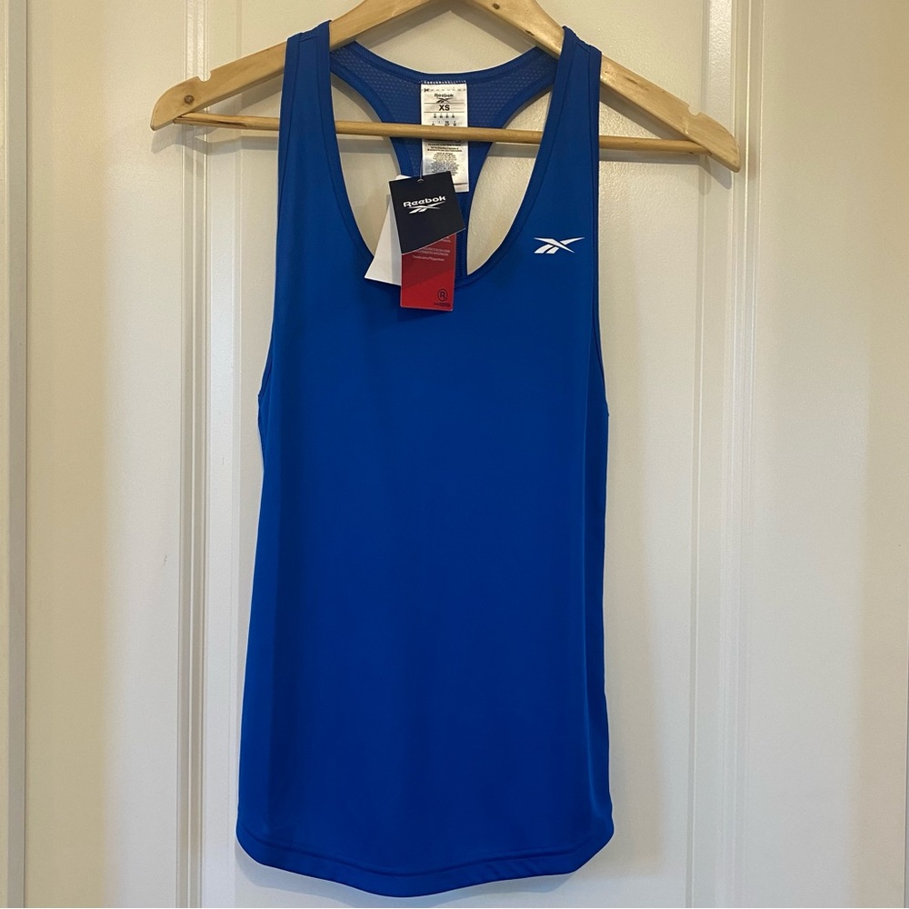 NWT Reebok Running Singlet xs blue lightweight train workout track field spring